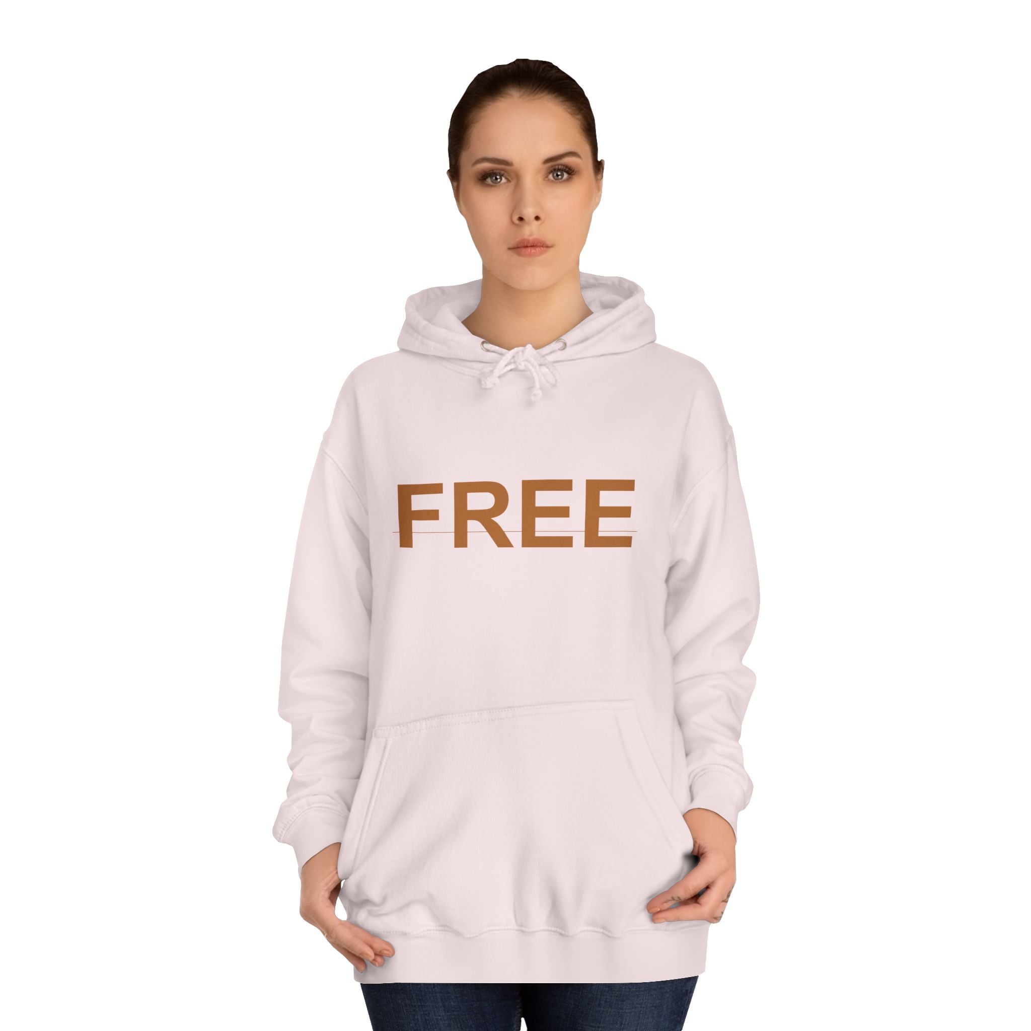 FREE Minimal Rust Lettering Statement Pullover Hoodie