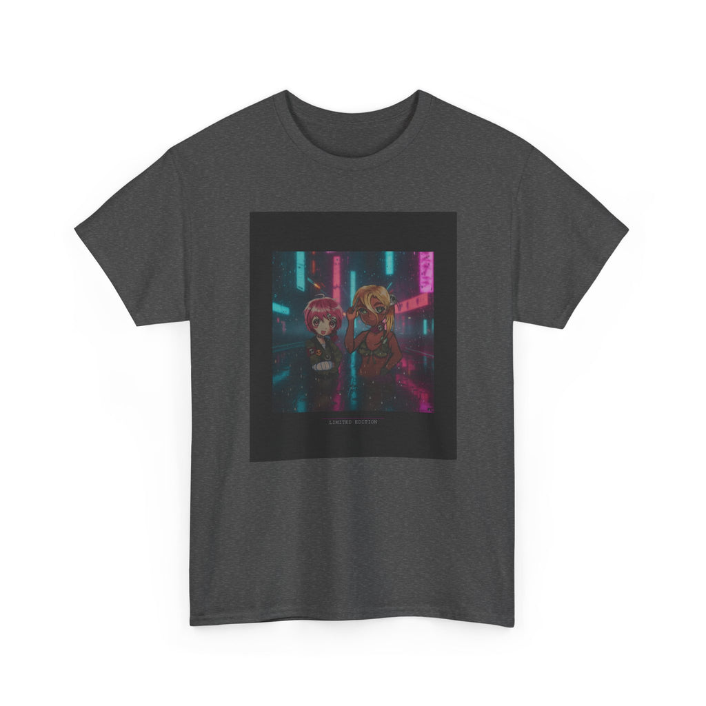 Neon Alley Anime Duo Cyberpunk Night Graphic Tee