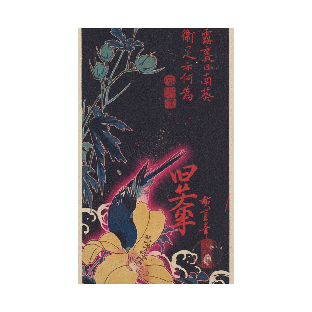 Japanese Street — Blue Bird — Matte Poster