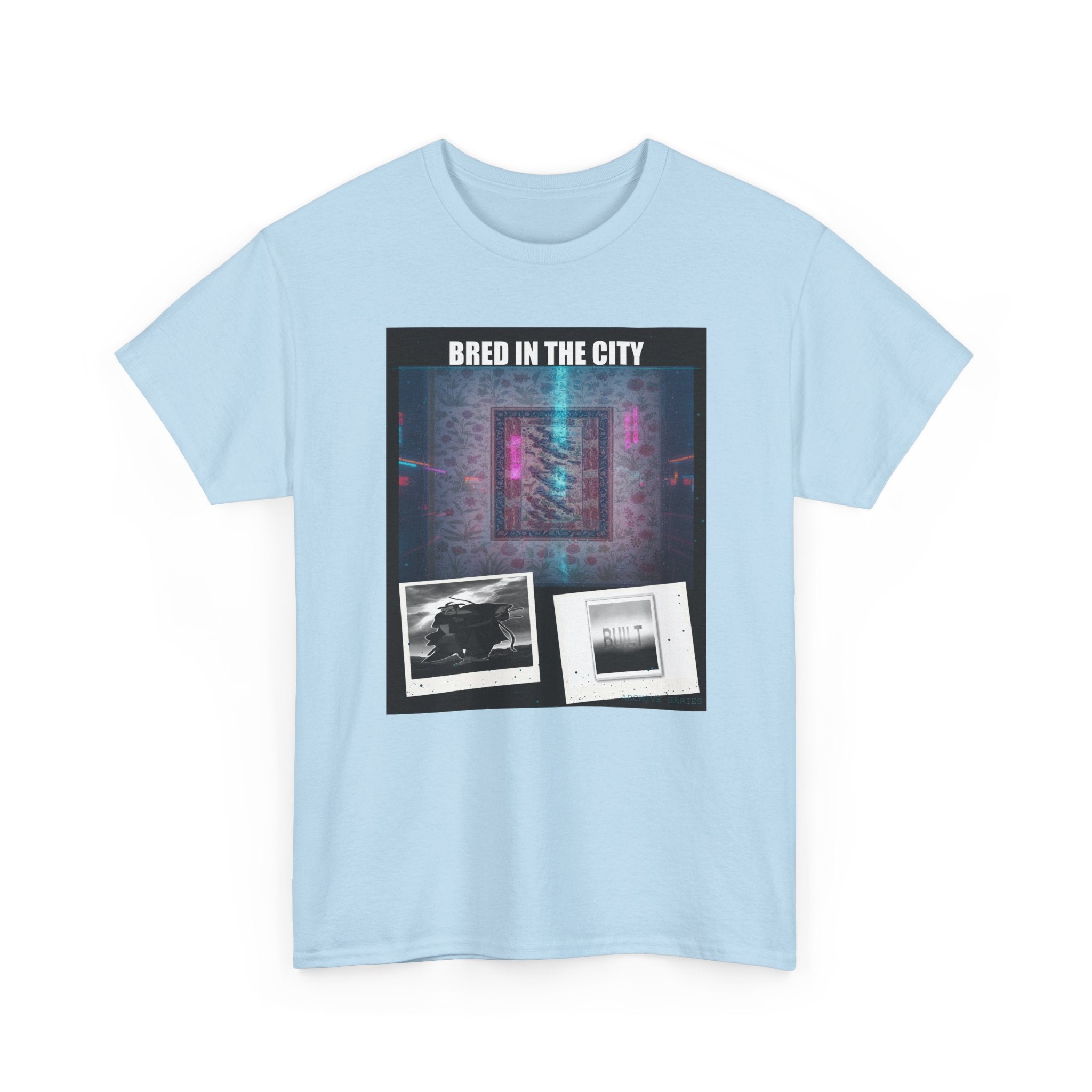 BRED IN THE CITY Neon Glitch Collage Graphic Tee