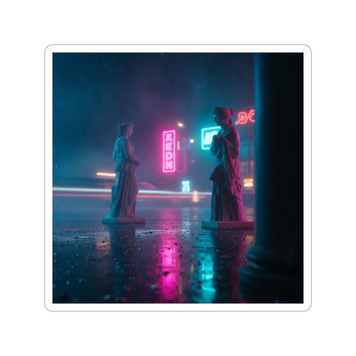 Neon Noir kiss-cut sticker — product view 3