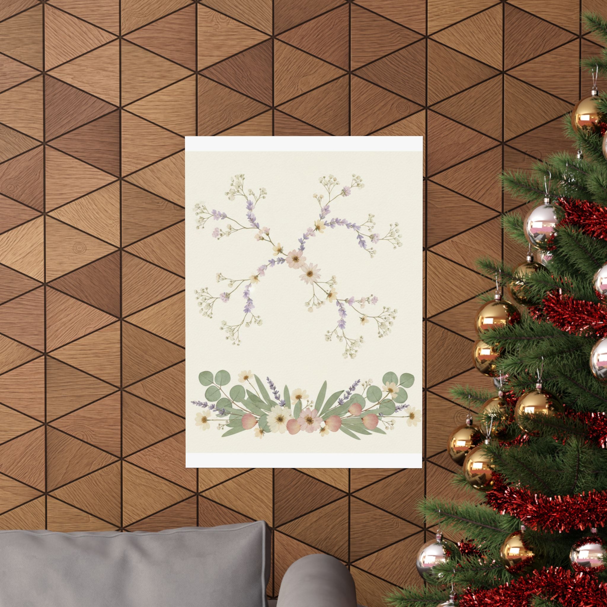 Pressed Lavender & Eucalyptus Garland Matte Poster