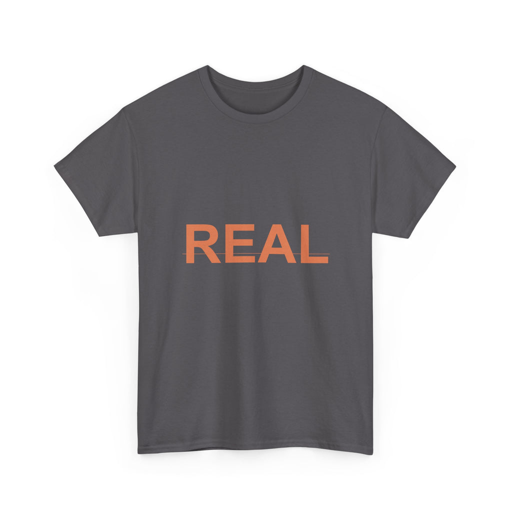 REAL Bold Burnt-Orange Minimal Typography Tee