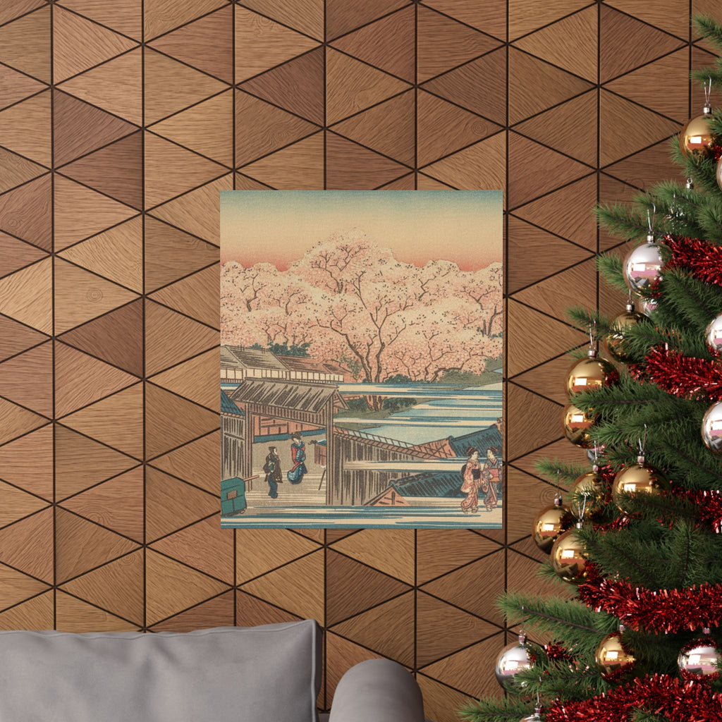 Scenic Nature — Morning Cherries At Yoshiwara — Matte Poster