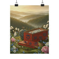 Scenic Nature — Red Lacquer Box And Water-Pot — Matte Poster