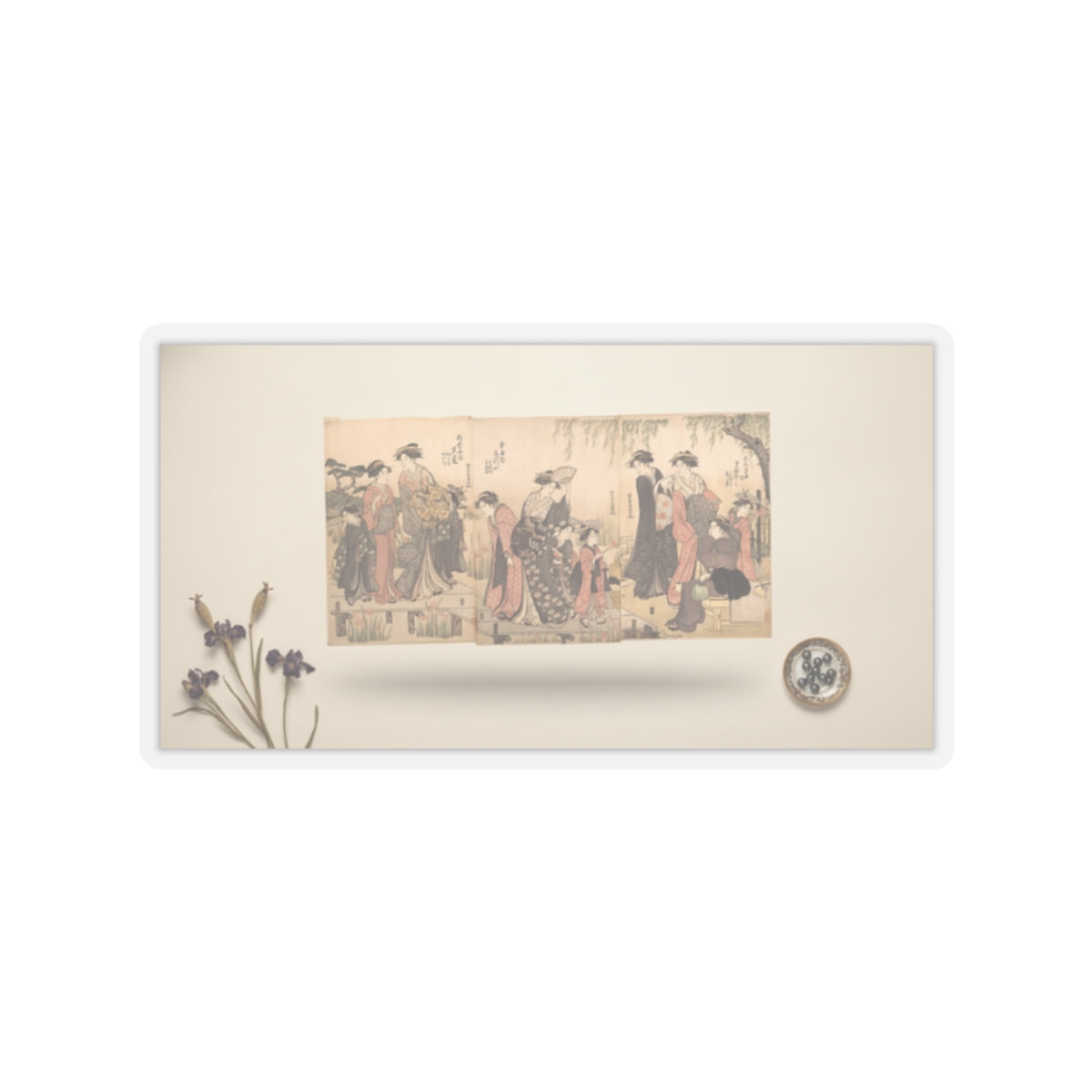 Product Marketing — Courtesans In An Iris Garden — Kiss-Cut Sticker