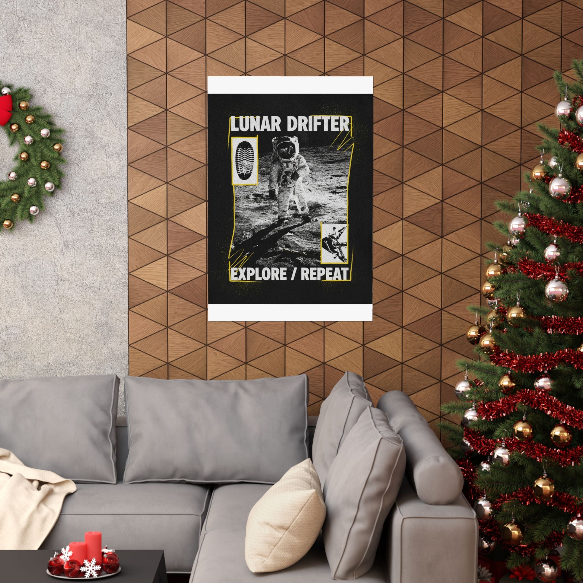 Lunar Drifter Explore / Repeat Astronaut Streetwear Poster