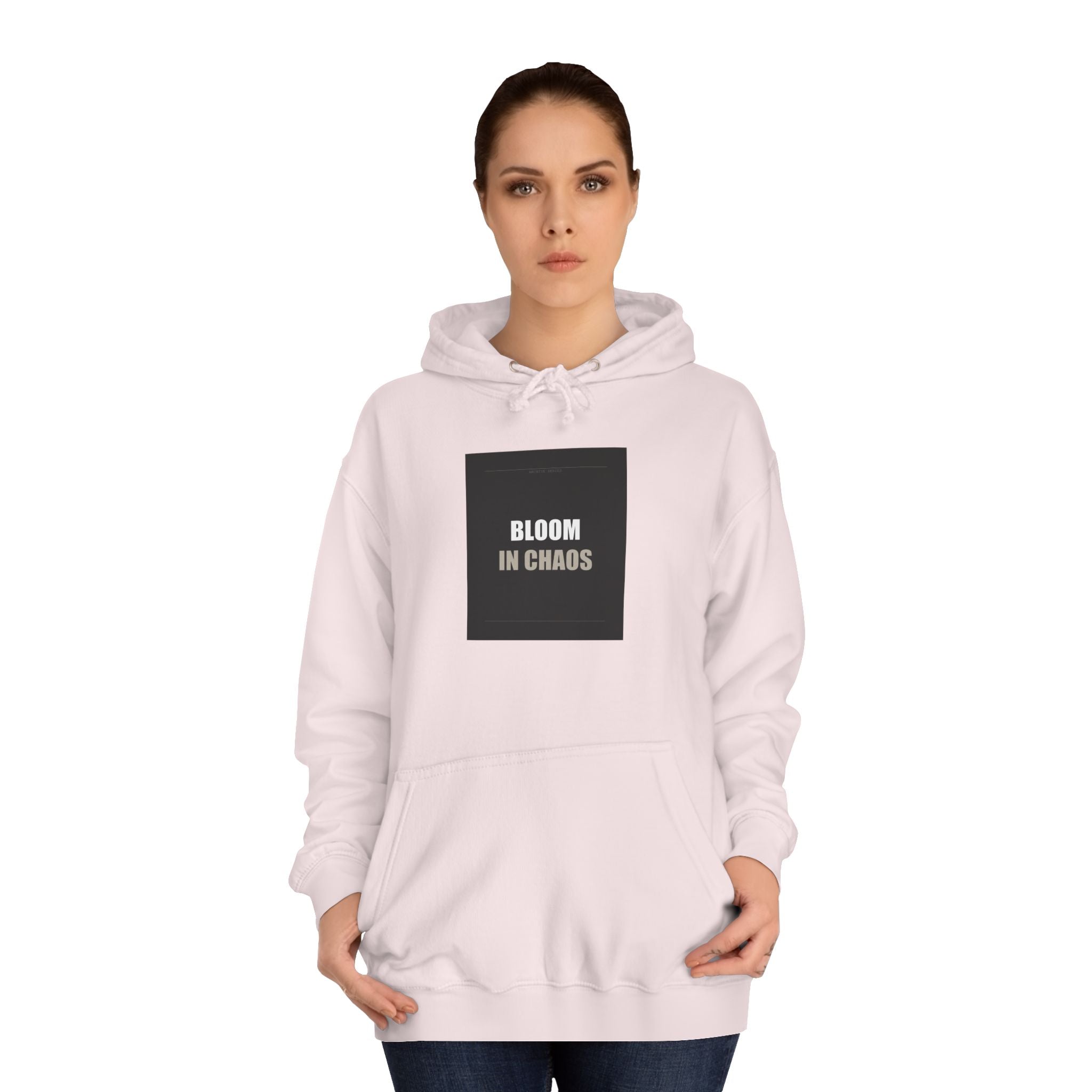 Bloom In Chaos Bold Typography Statement Hoodie