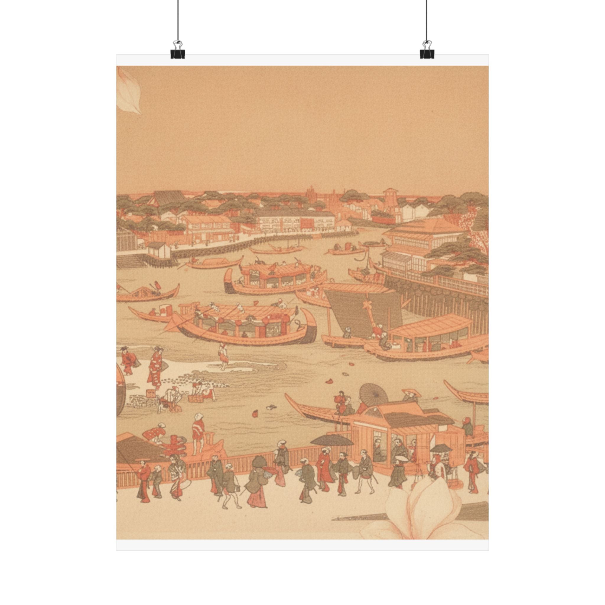 Southern Sunset — New Great Bridge At Naka Zu In Edo — Matte Poster
