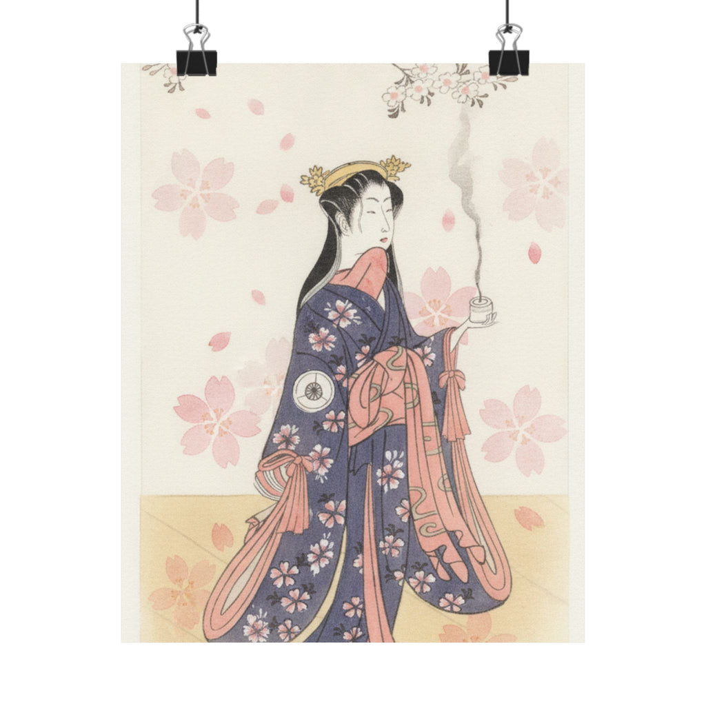 Watercolor — The Actor Iwai Hanshirō Iv As Sakura Hime, The Cherry Princess — Matte Poster