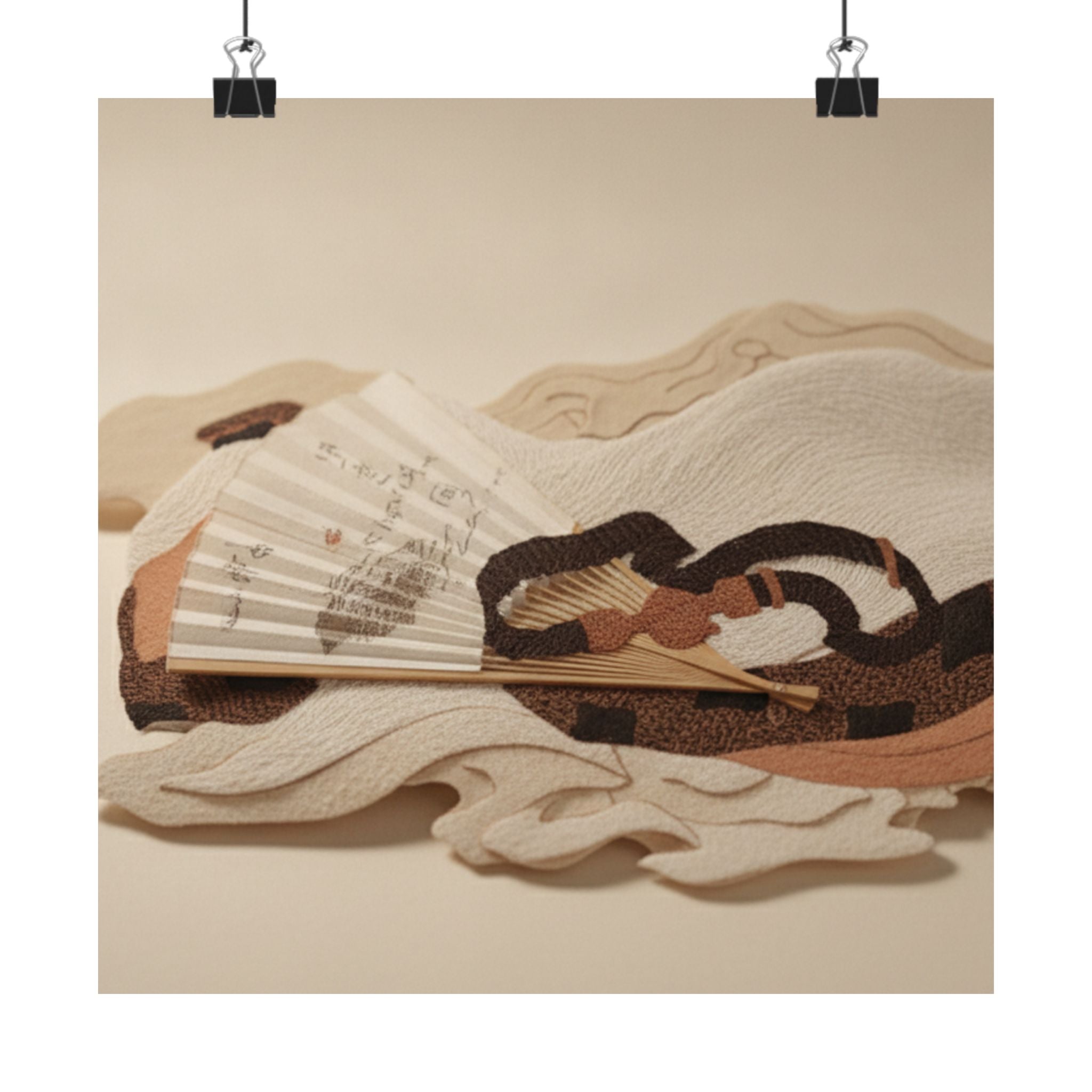Product Marketing — Belt And Fan On A Piece Of Cloth — Matte Poster