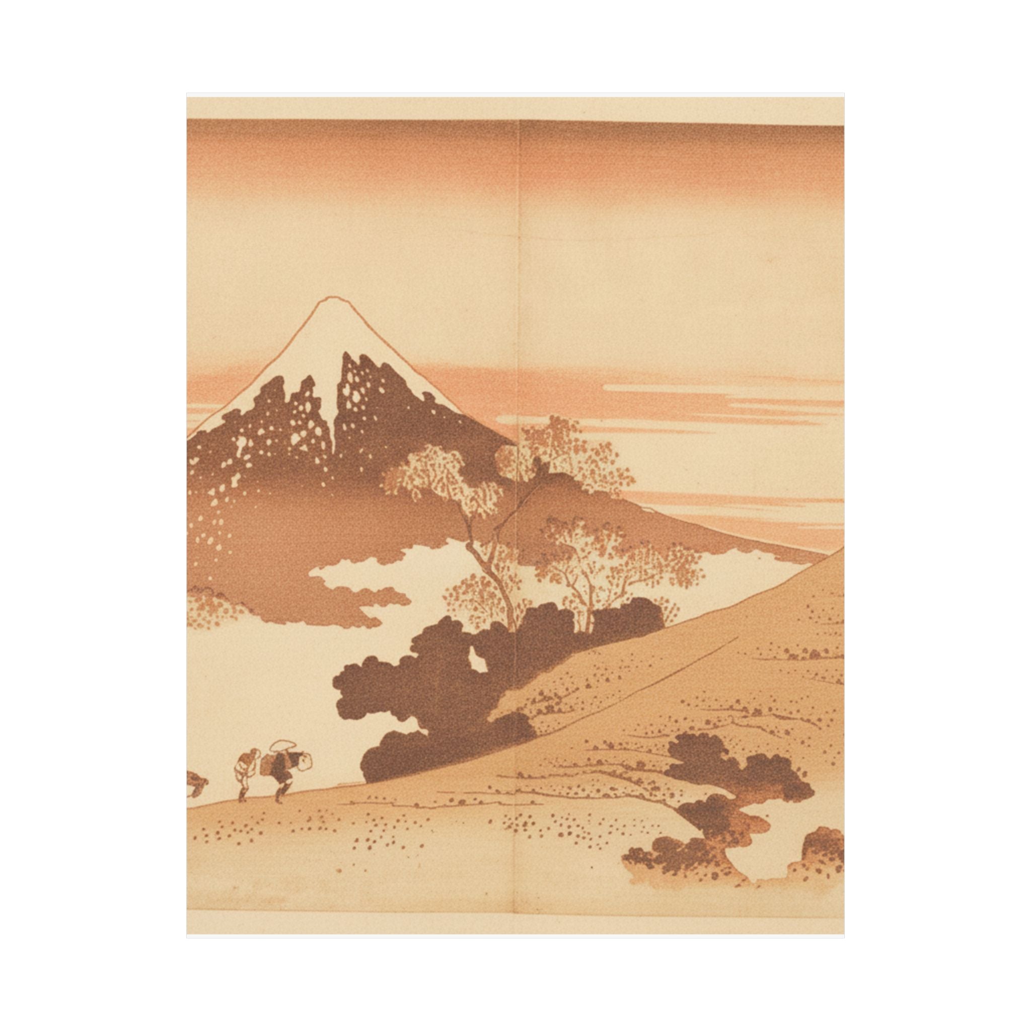 Southern Sunset — Fuji From Inume (?) Pass — Matte Poster