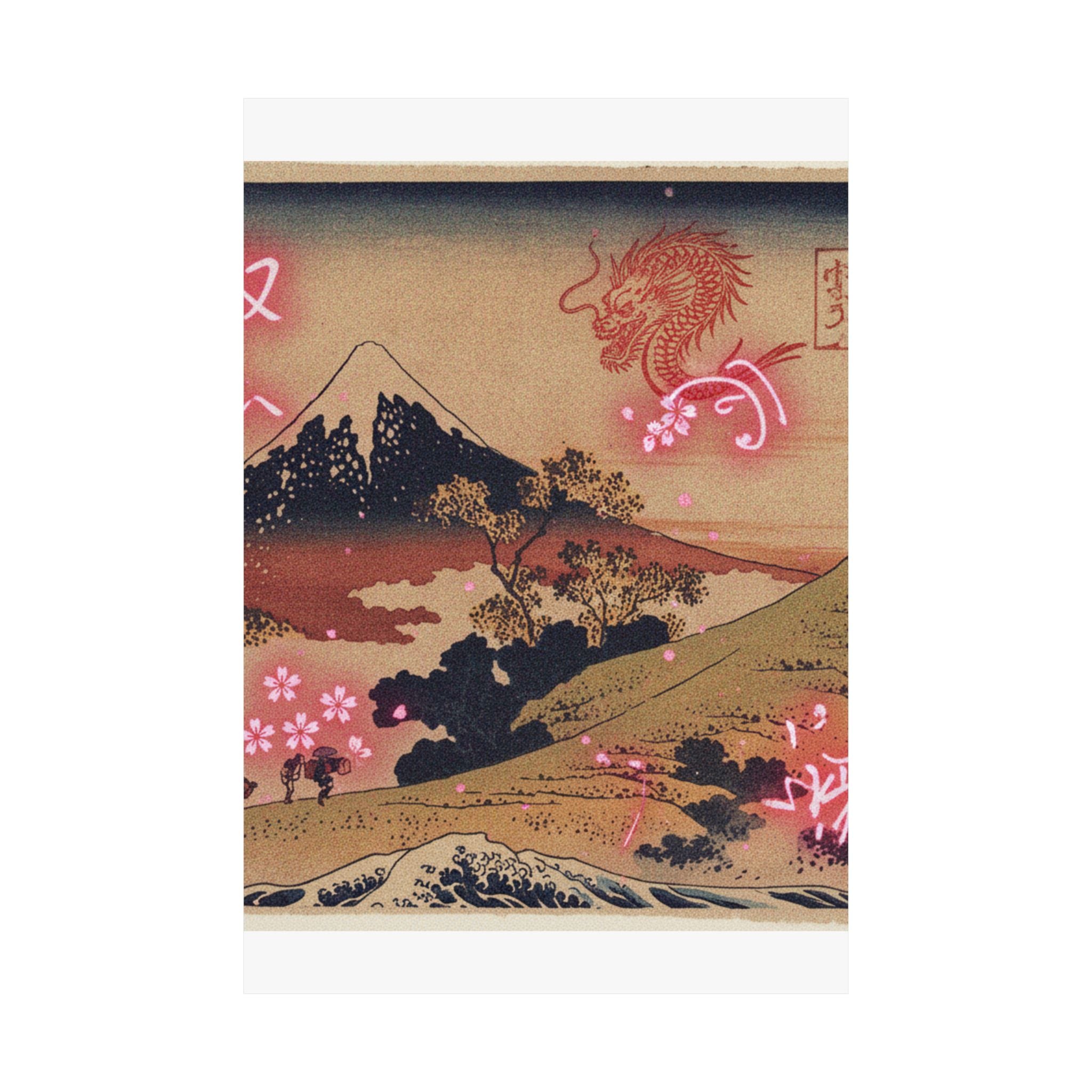 Japanese Street — The Inume Pass In Kai Province (Kōshū Inume Tōge), From The Series Thirty-Six Vi — Matte Poster