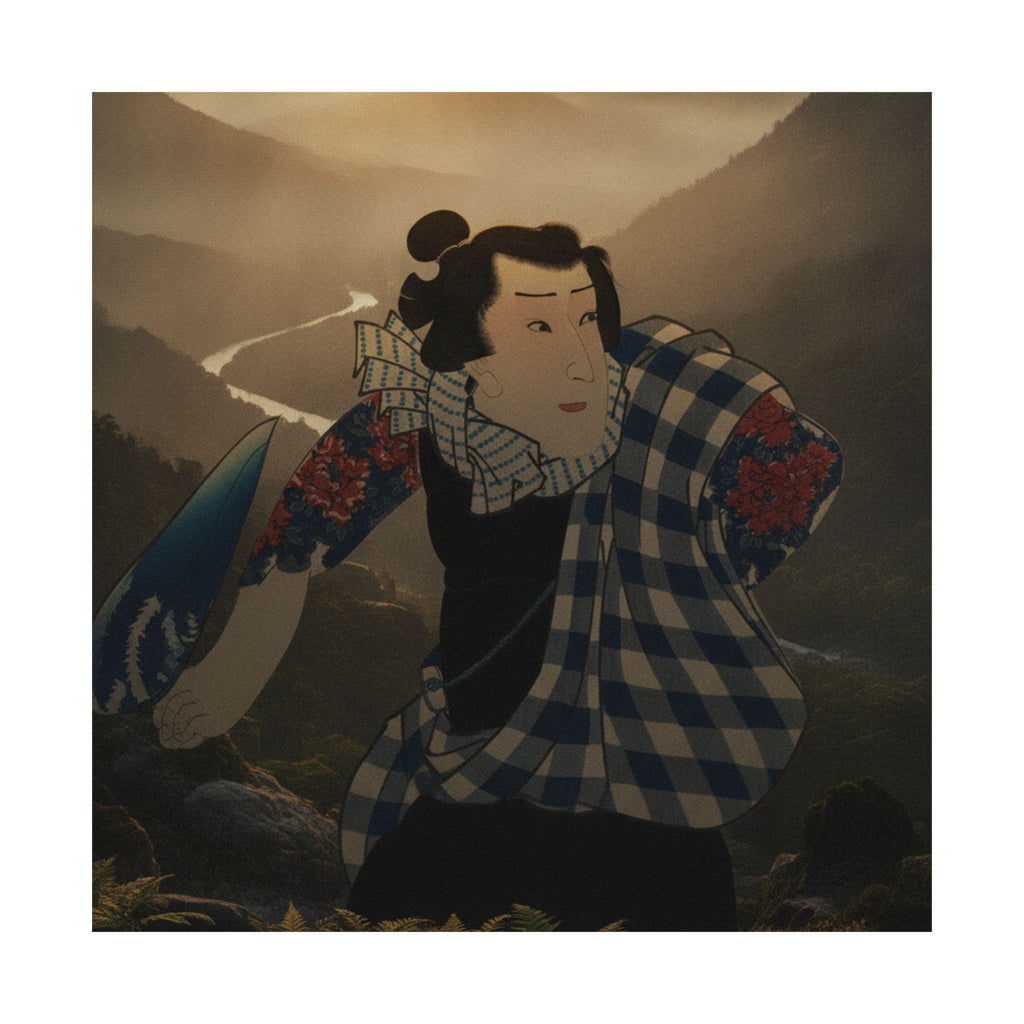 Scenic Nature — Ichimura Takenojō V As Yukanba Kozō Kichiza, From A Modern Water Margin (Kinsei  — Matte Poster