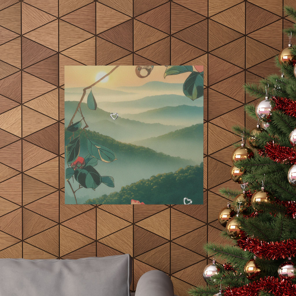 Scenic Nature — Camellia And Bullfinch — Matte Poster