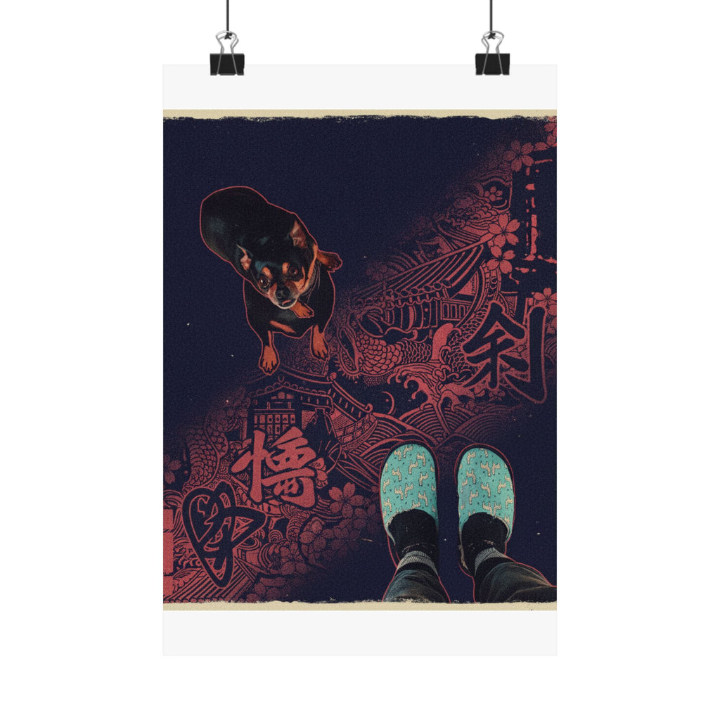 Japanese Street — Dog — Matte Poster