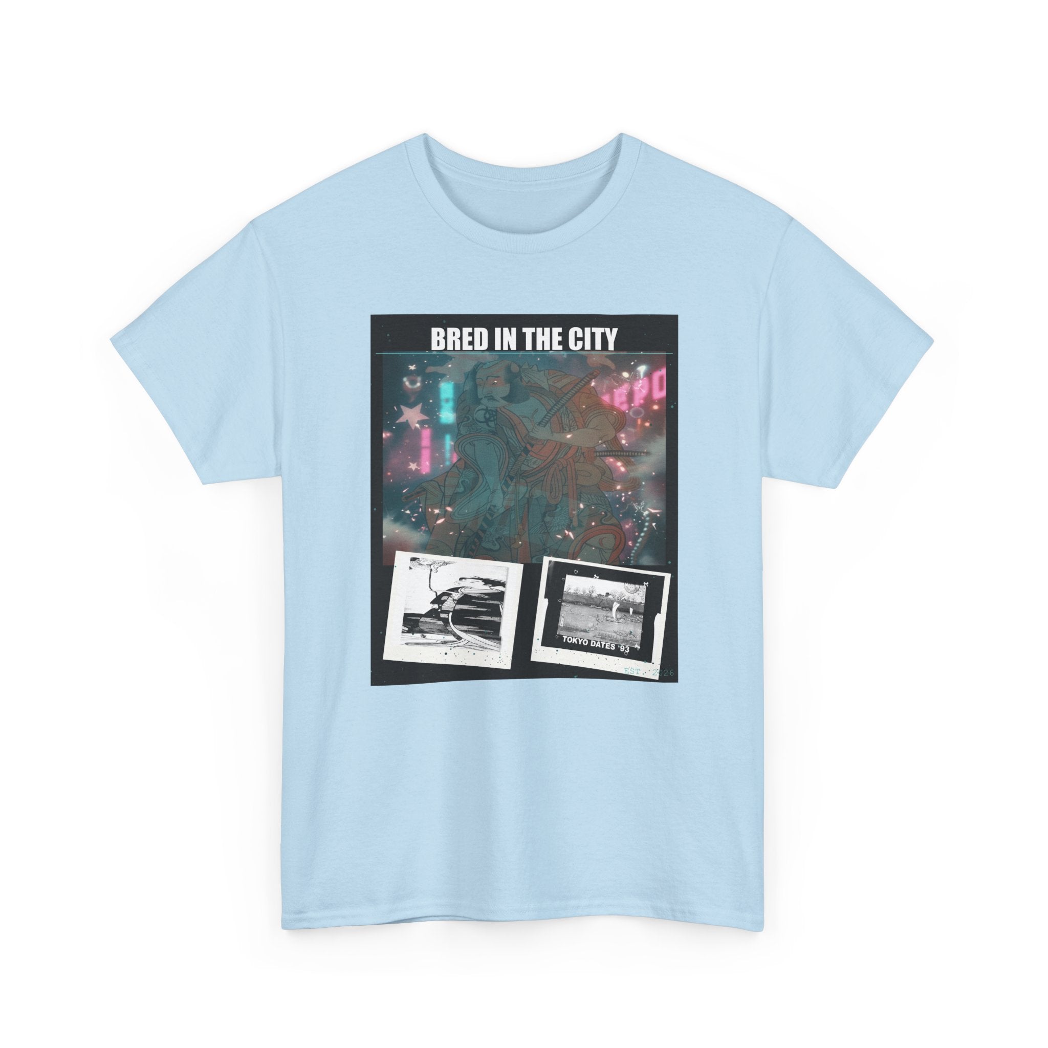 BRED IN THE CITY Neon Night Photo Collage Graphic Tee