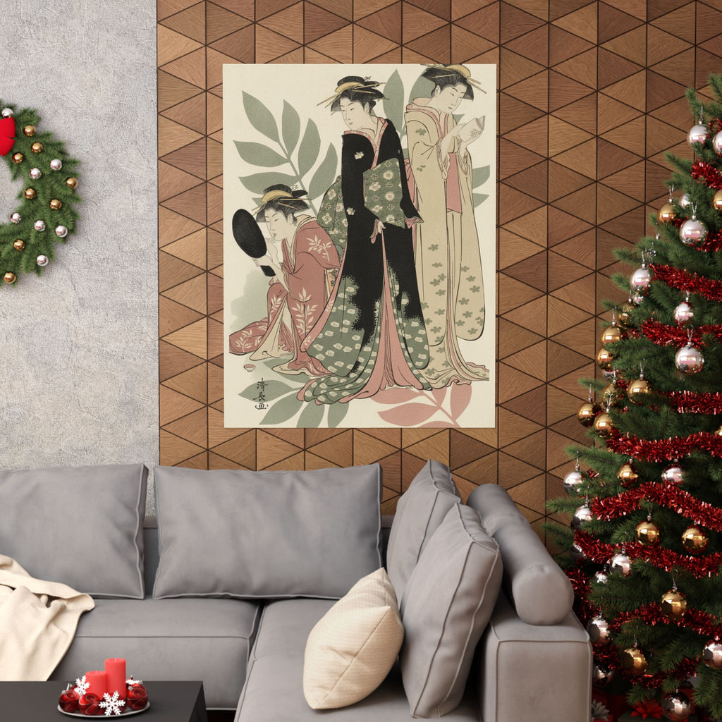 Botanical — Three Geishas Of Tachibana Street In Their Room — Matte Poster