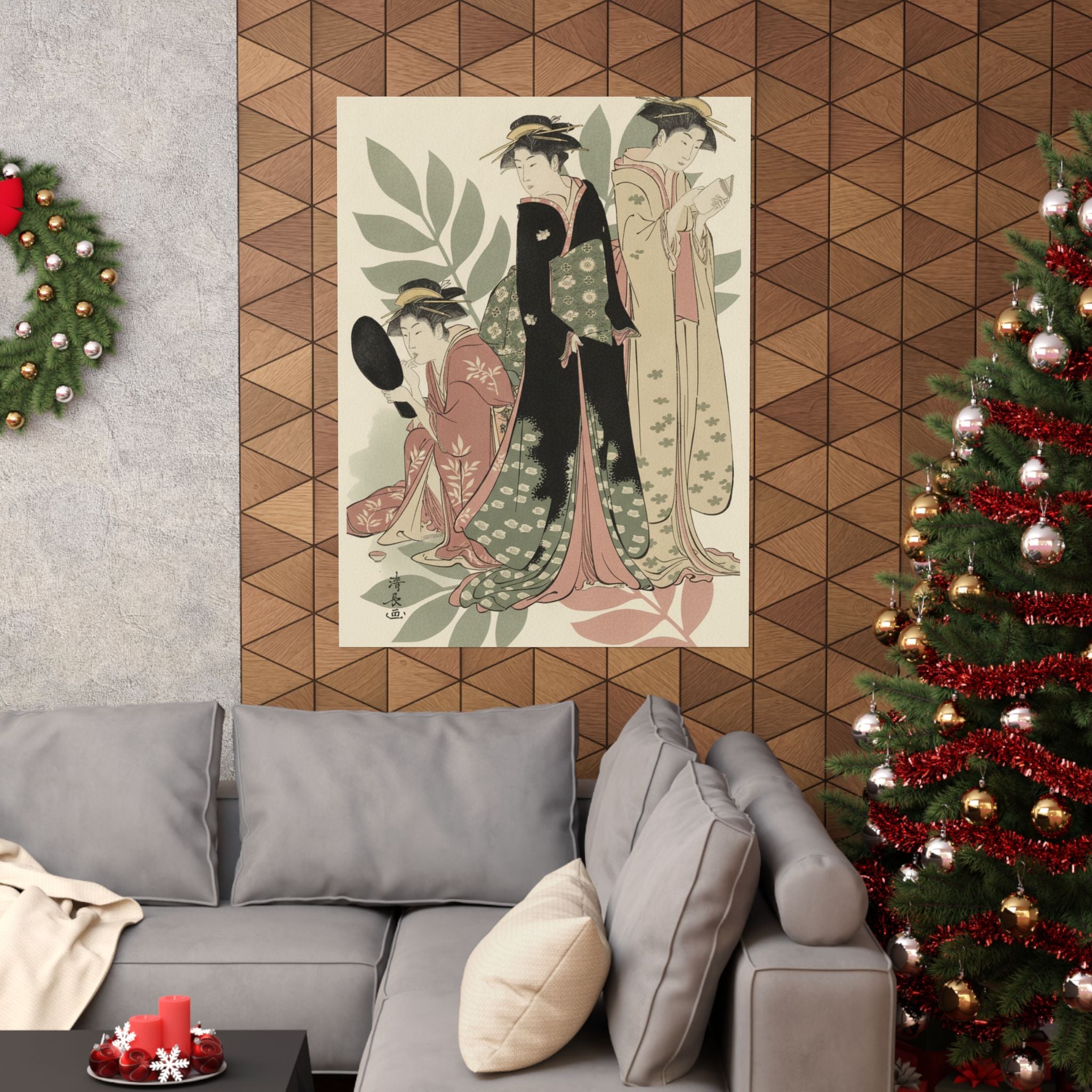 Botanical — Three Geishas Of Tachibana Street In Their Room — Matte Poster