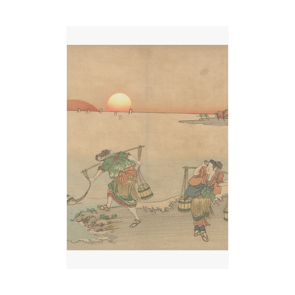 Scenic Nature — Three Water Carriers At The Shore — Matte Poster