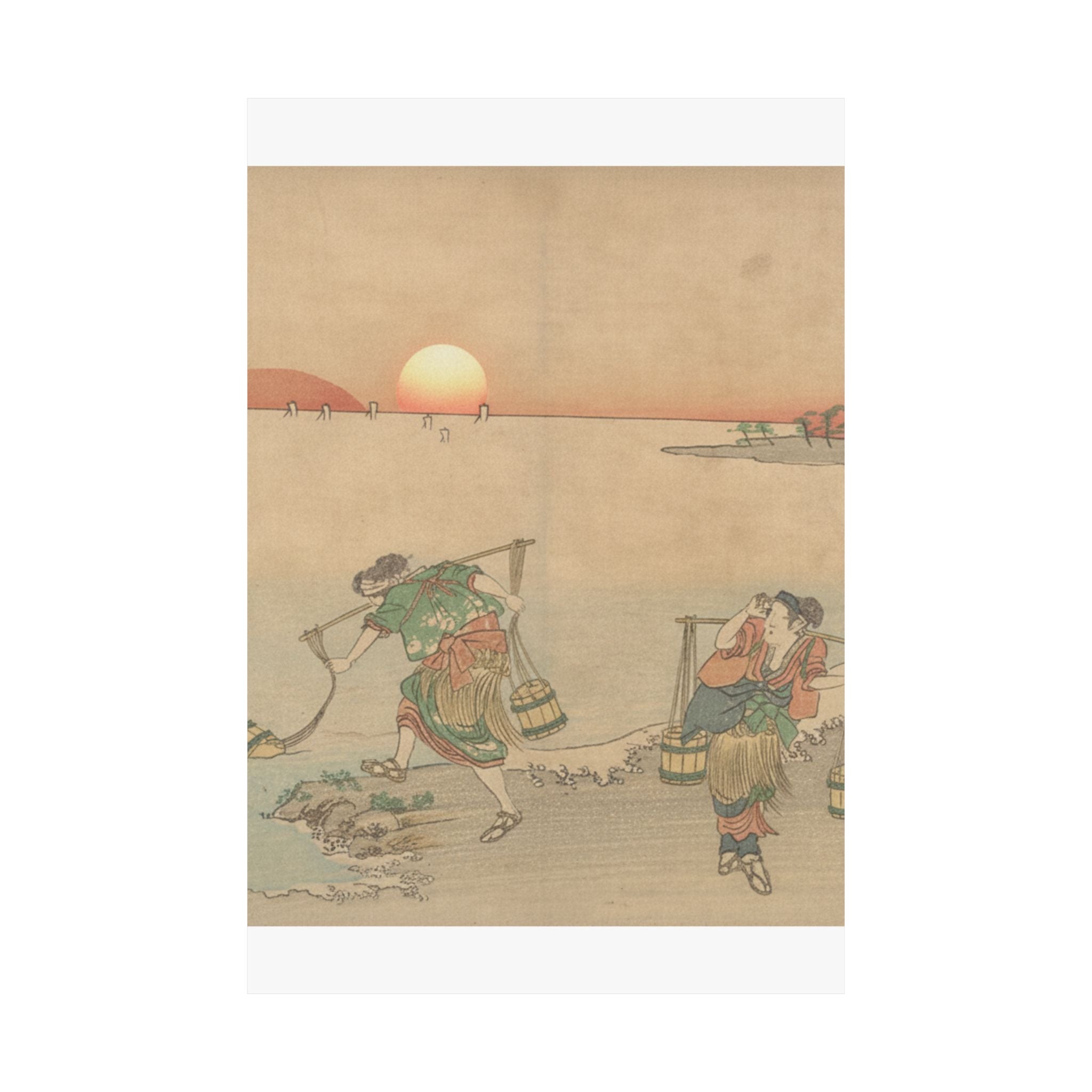 Scenic Nature — Three Water Carriers At The Shore — Matte Poster