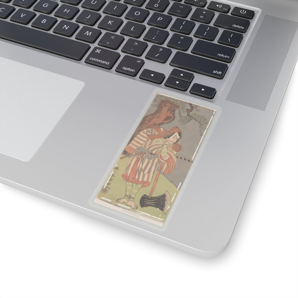 Ecommerce Main — The Actor The Fourth Danjuro With His Chin In His Hand Leaning On The Handle Of  — Kiss-Cut Sticker