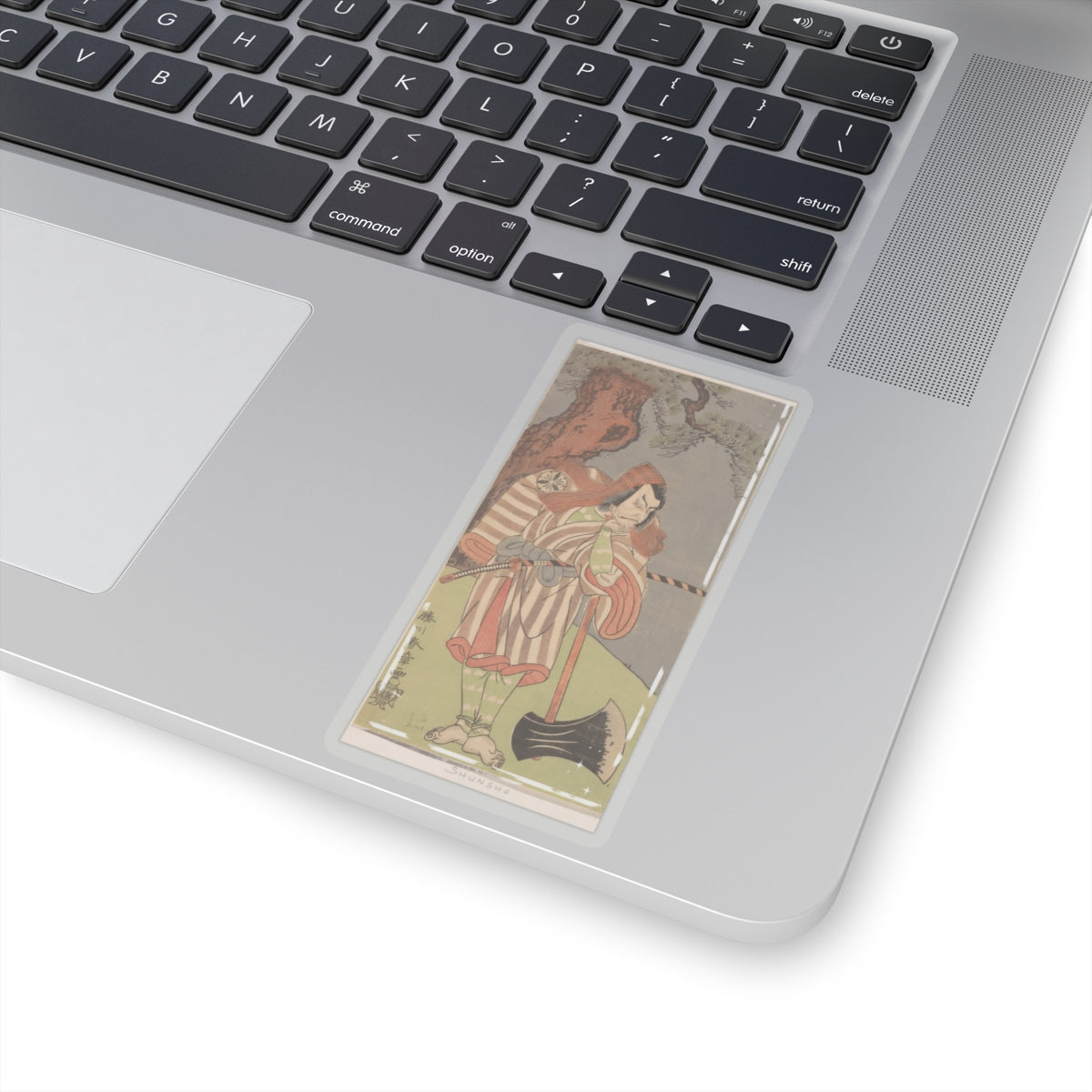 Ecommerce Main — The Actor The Fourth Danjuro With His Chin In His Hand Leaning On The Handle Of  — Kiss-Cut Sticker