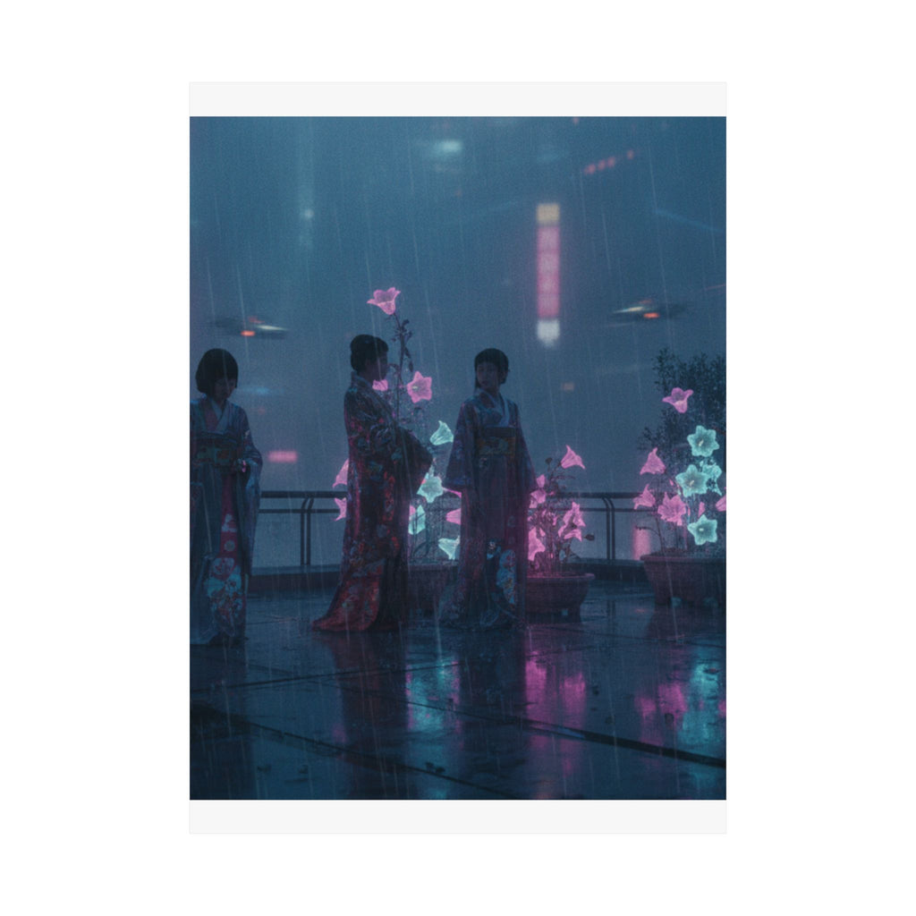 Neon Noir — Bellflowers (Asagao), From The Series Genji In Fashionable Modern Guise (Fūryū Y — Matte Poster