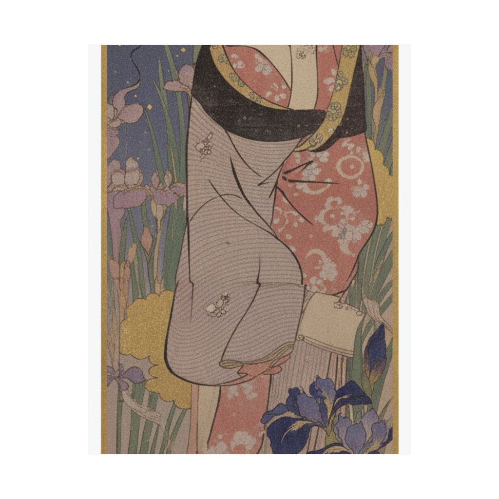 Celestial — Young Lady And Iris Garden — Matte Poster