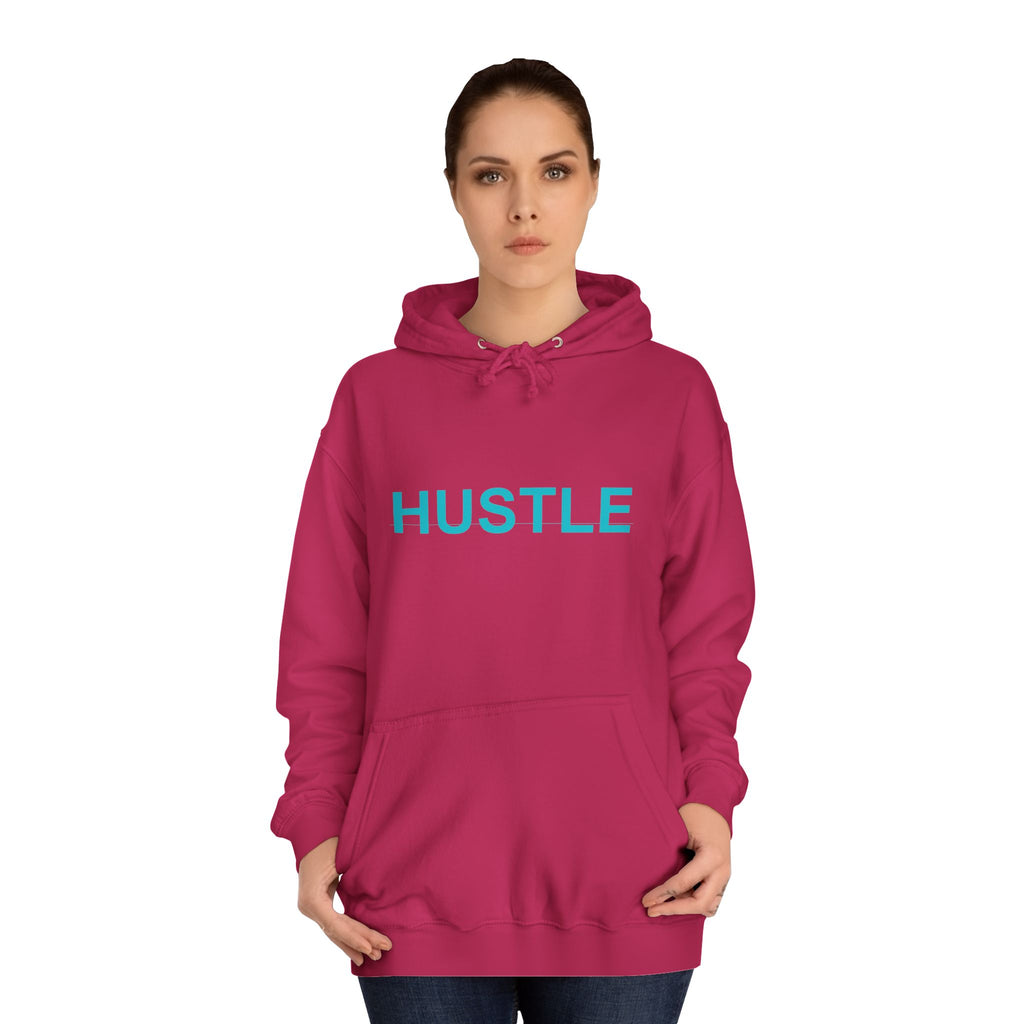 HUSTLE Bold Turquoise Wordmark Minimal Hoodie