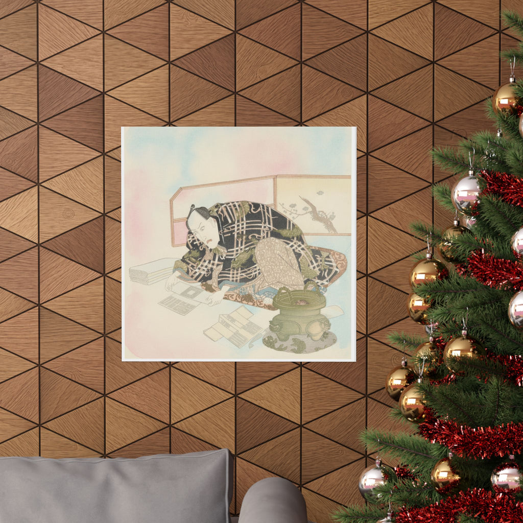 Watercolor — Ichikawa Danjūrō Vii Preparing New Year'S Gifts — Matte Poster