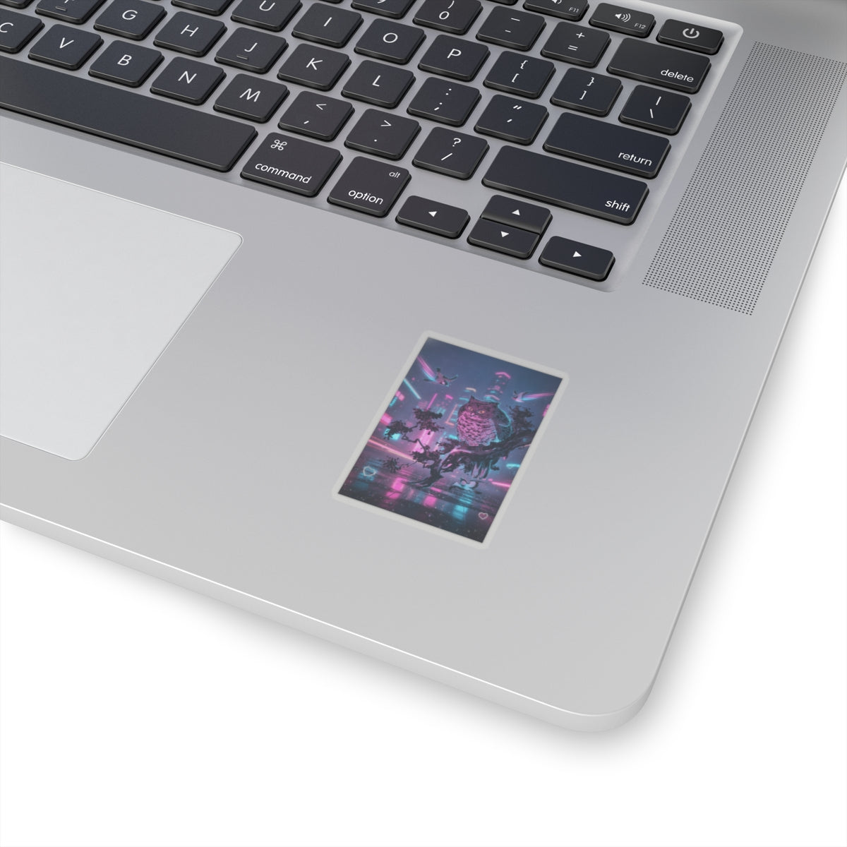 Neon Noir — Owl And Two Swallows — Kiss-Cut Sticker