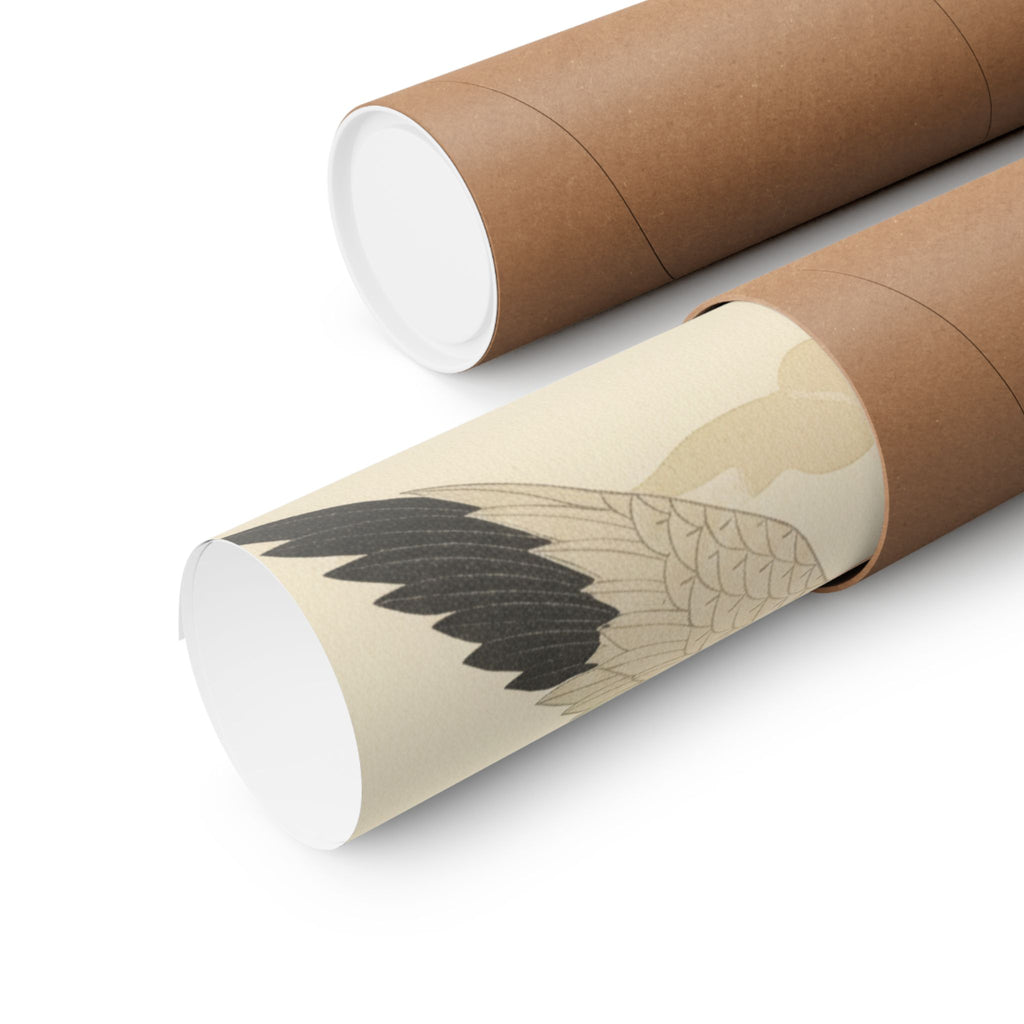 Botanical — White Crane Flying Across The Sun'S Disc — Matte Poster