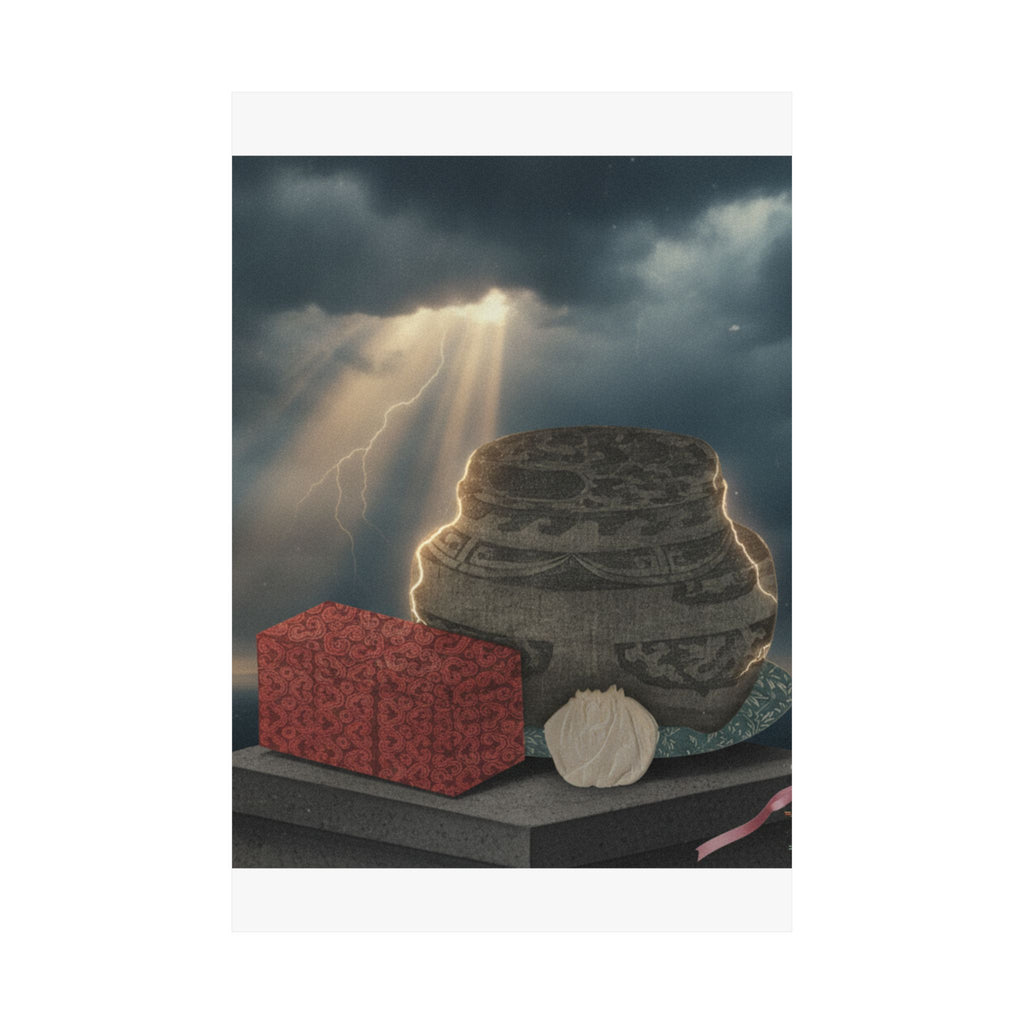 Dramatic Storm — Fire-Holder And Tea-Box — Matte Poster