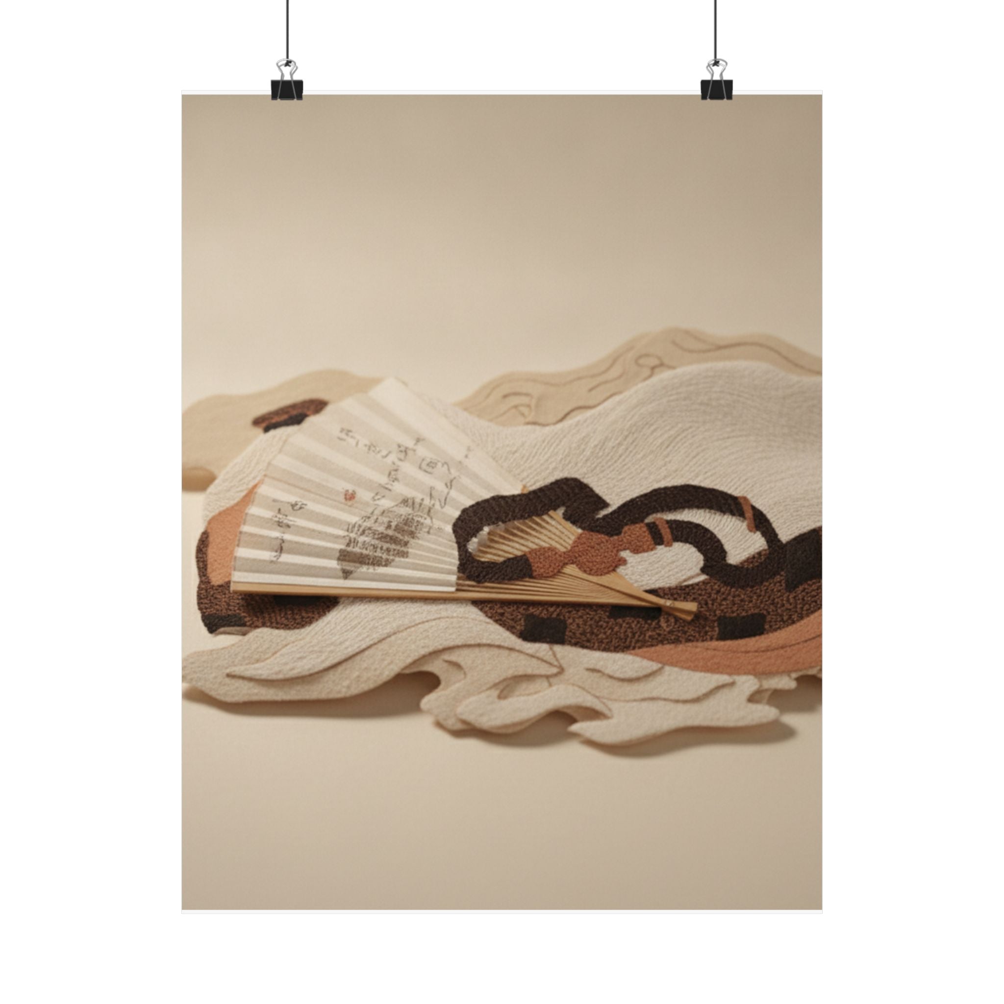 Product Marketing — Belt And Fan On A Piece Of Cloth — Matte Poster