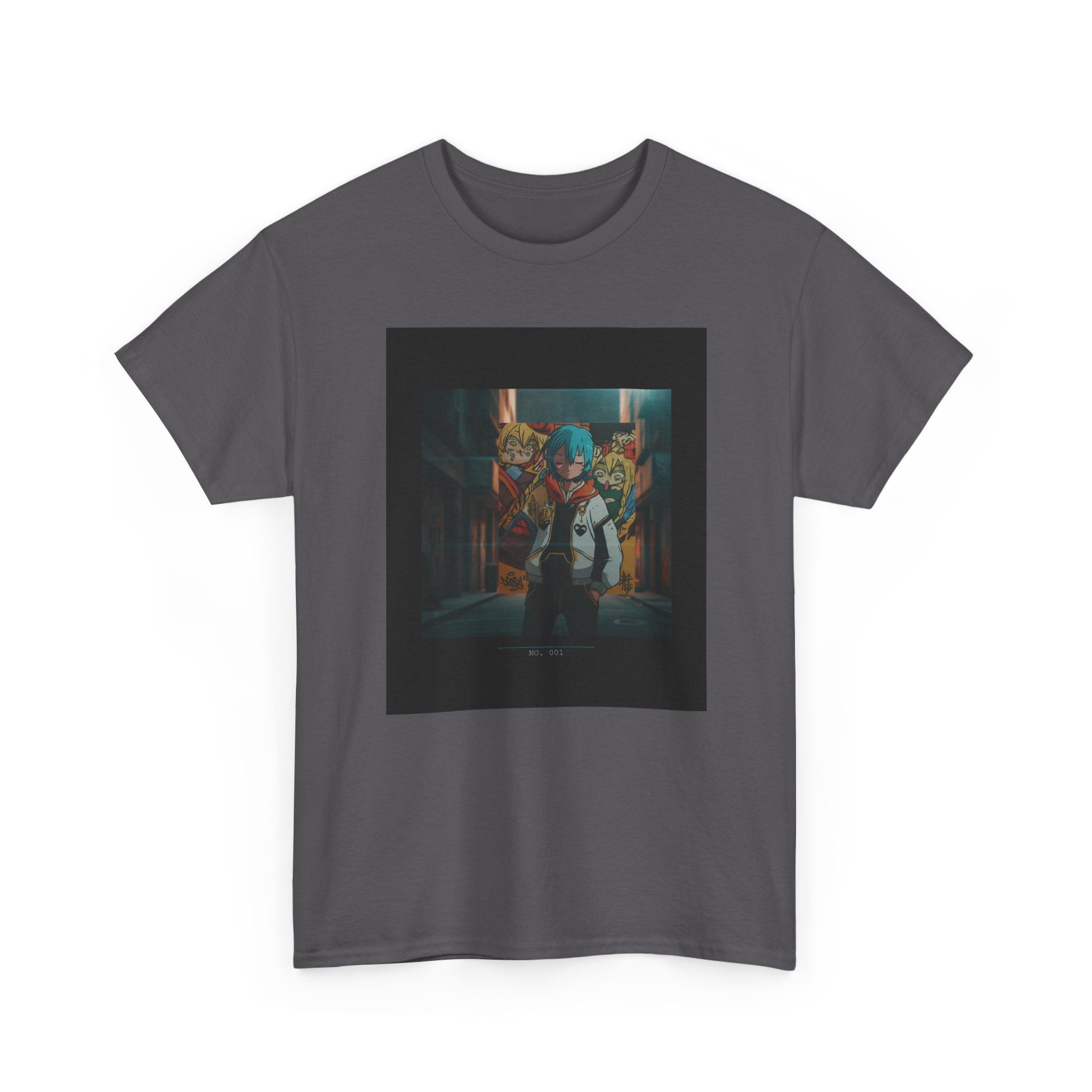 Blue-Haired Anime Kid Graffiti Alley No.001 Graphic Tee