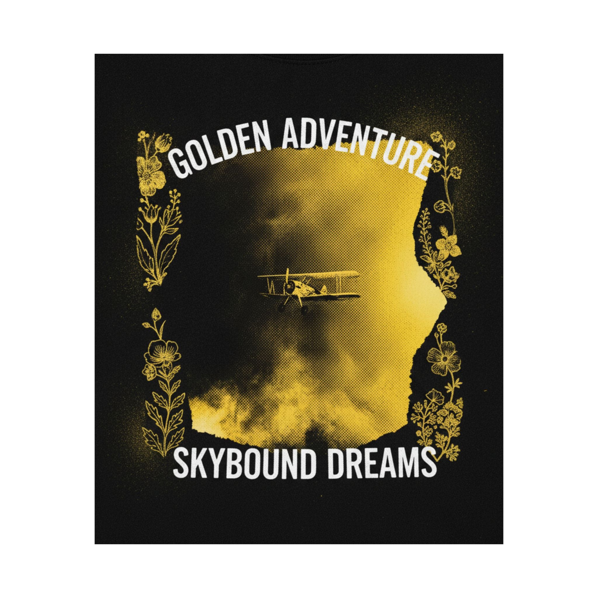 Golden Adventure Skybound Dreams Biplane Art Poster