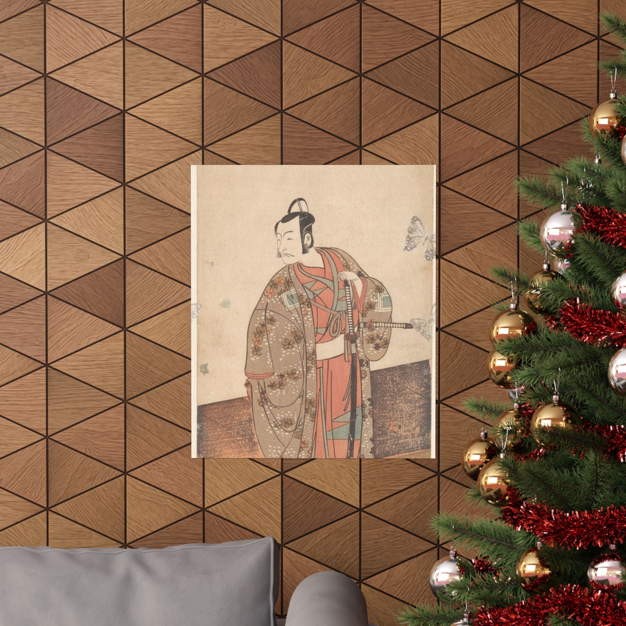 Ecommerce Main — The Actor Ichikawa Danjuro V Standing Inside Of A House And In Front Of An Engaw — Matte Poster