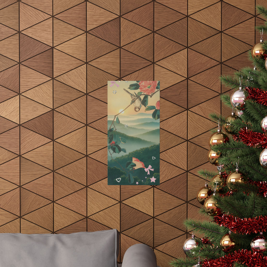 Scenic Nature — Camellia And Bullfinch — Matte Poster