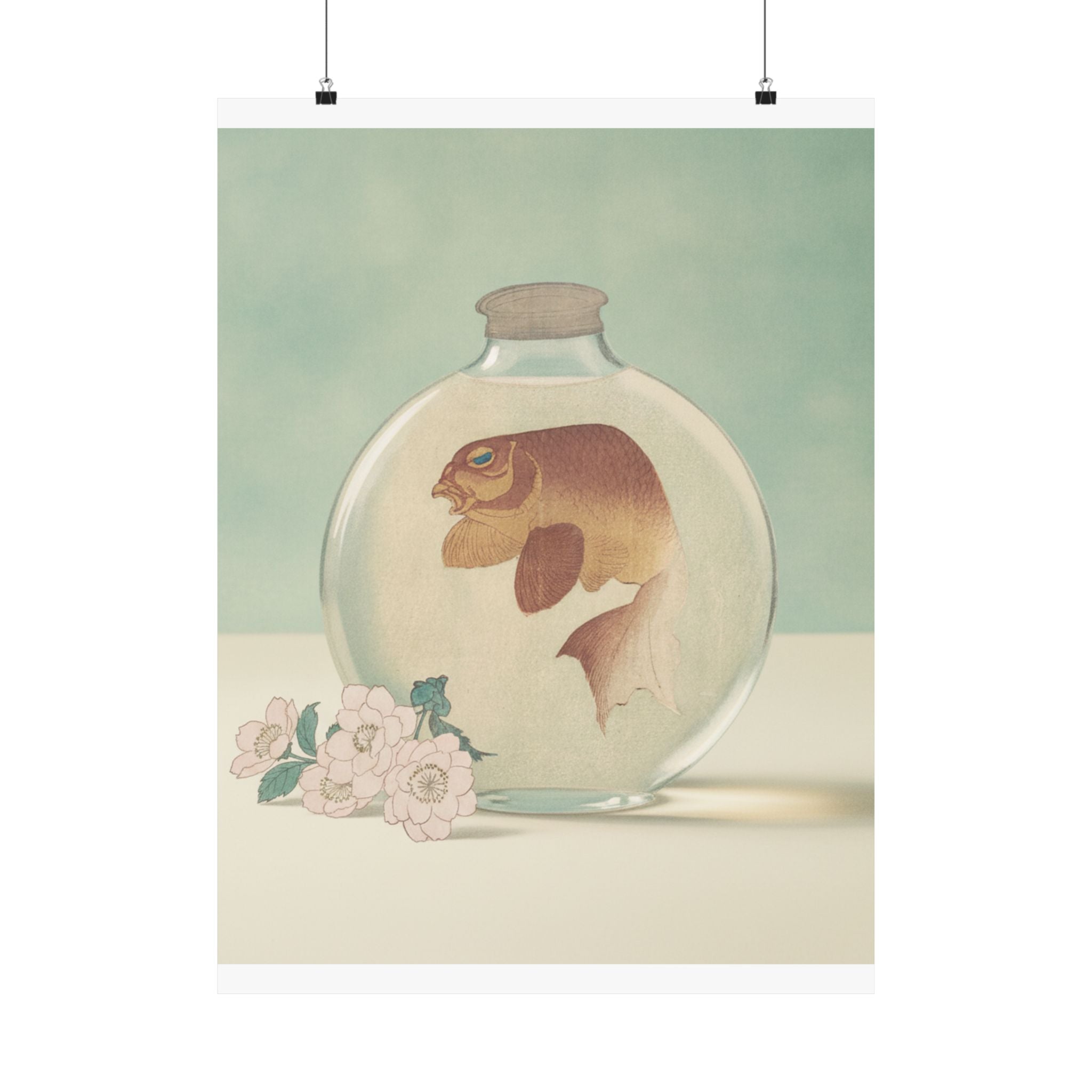 Product Marketing — Gold-Fish In A Glass Bottle — Matte Poster