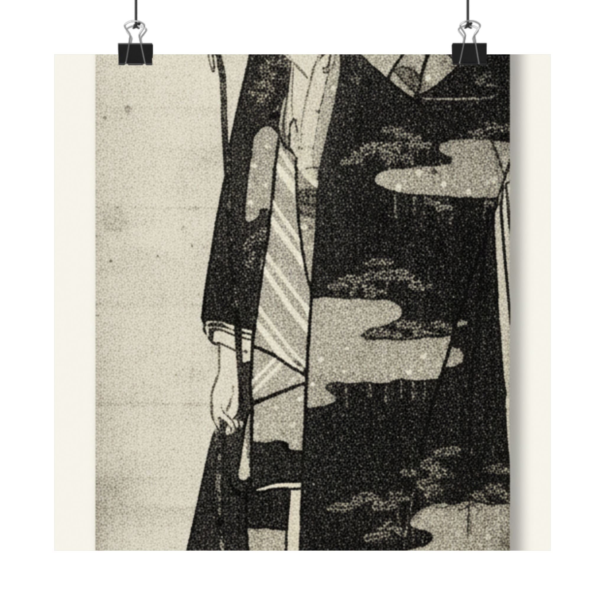 Ecommerce Main — A Woman Playing With A Monkey Which Has Climbed A Tree — Matte Poster