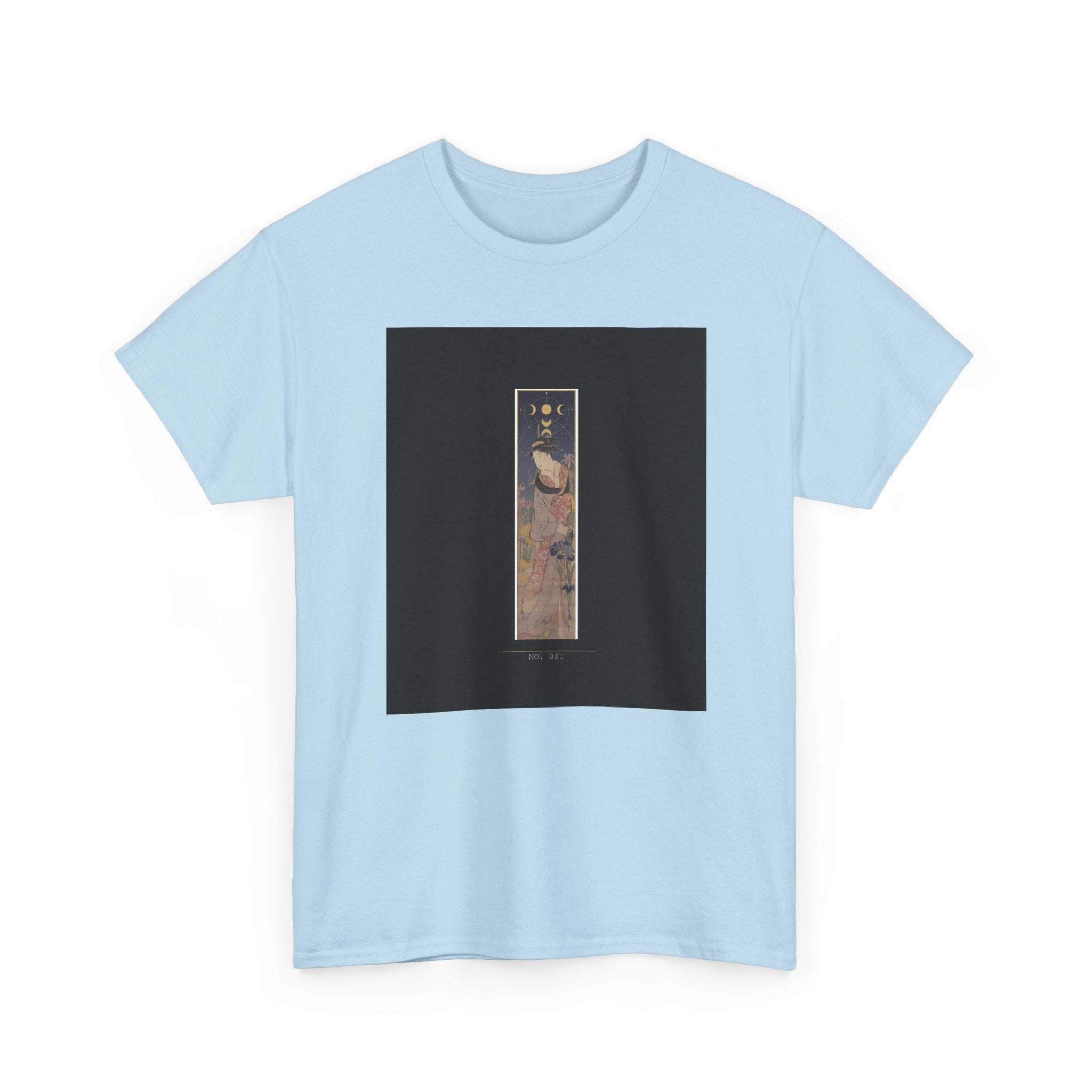 Crescent Moon Quail Vertical Ukiyo-e Graphic Tee