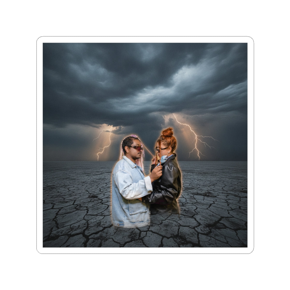 Dramatic Storm — Person — Kiss-Cut Sticker