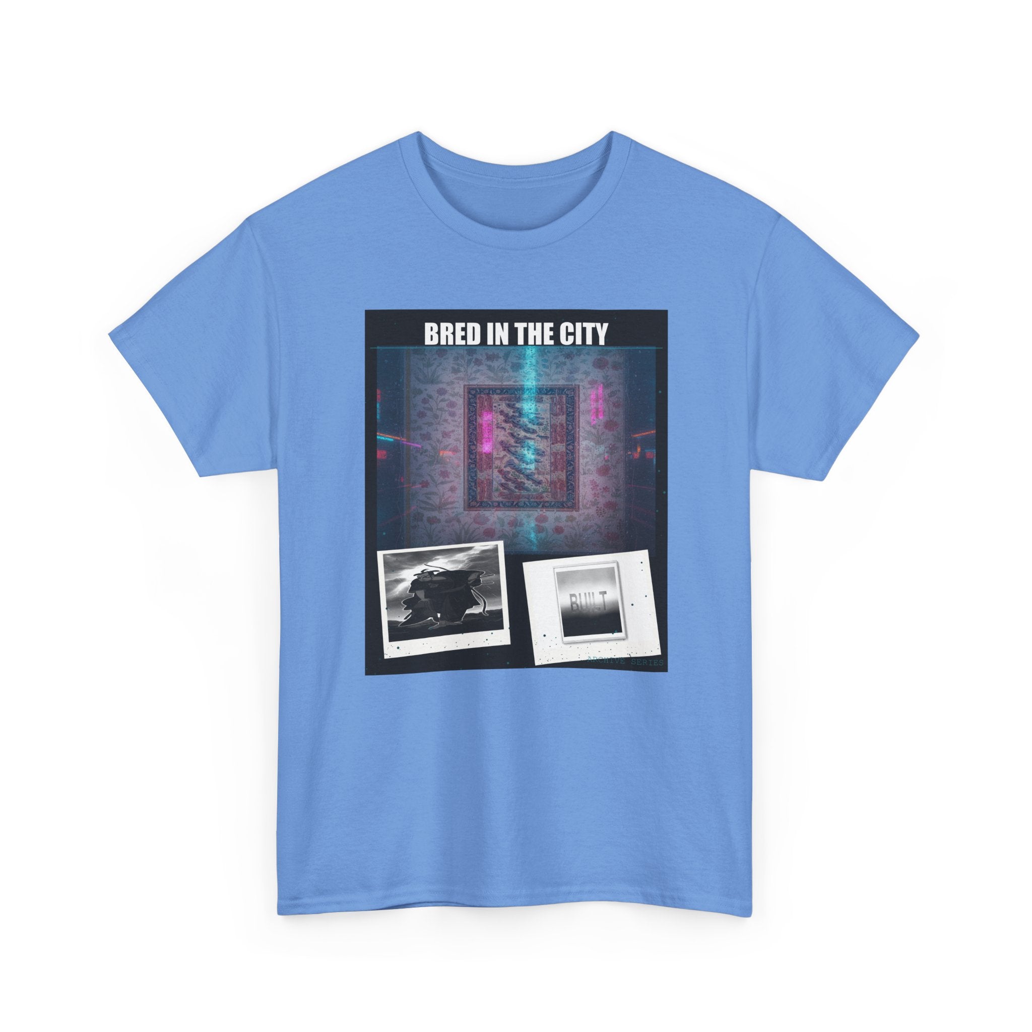 BRED IN THE CITY Neon Glitch Collage Graphic Tee
