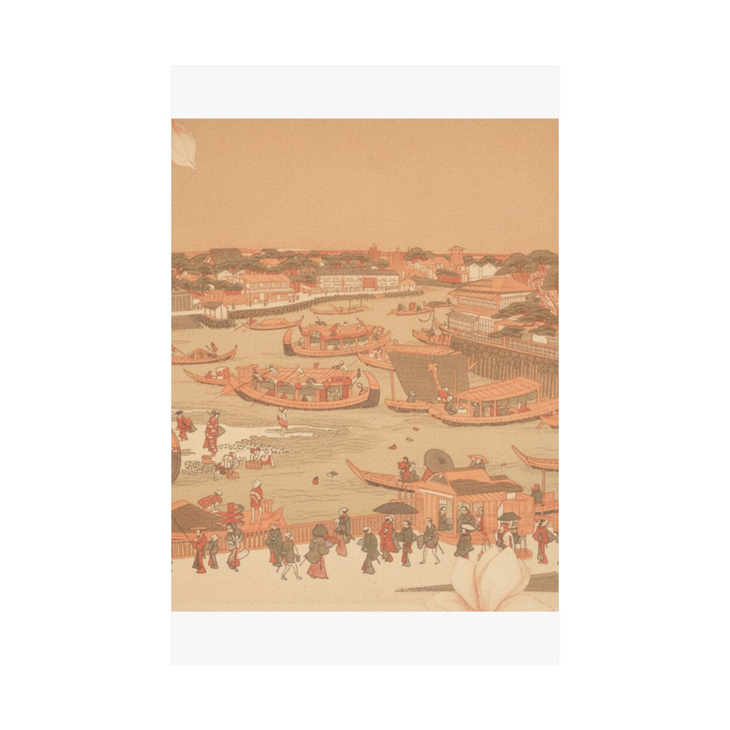 Southern Sunset — New Great Bridge At Naka Zu In Edo — Matte Poster