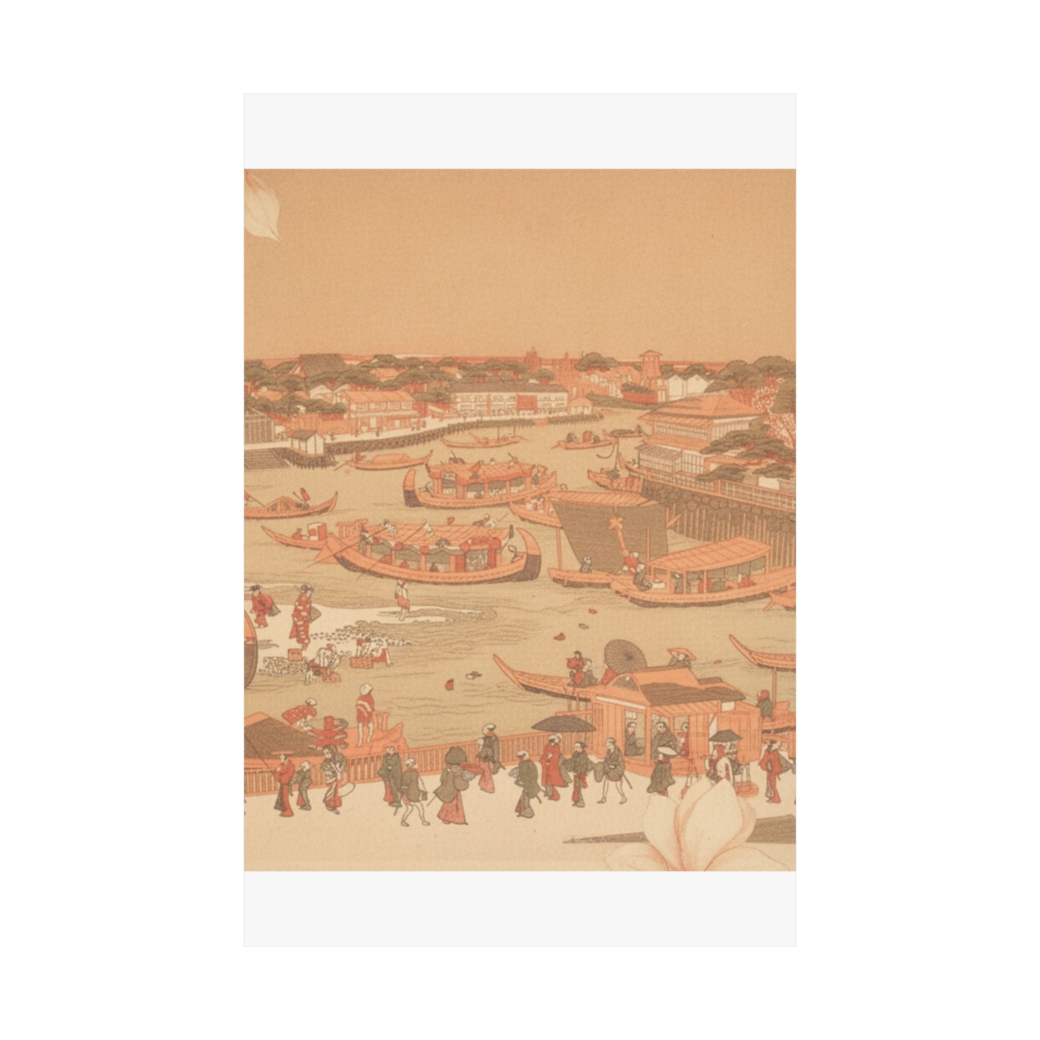 Southern Sunset — New Great Bridge At Naka Zu In Edo — Matte Poster