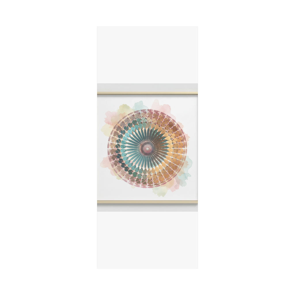 Terracotta and Teal Watercolour Spiral Mandala Poster