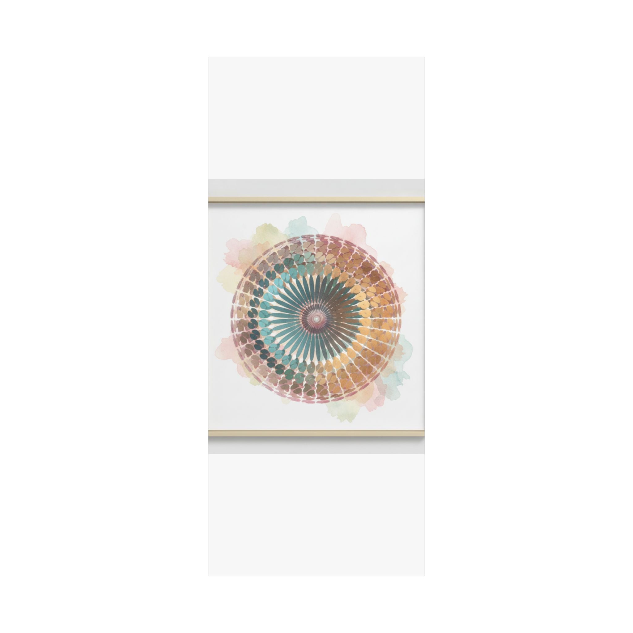 Terracotta and Teal Watercolour Spiral Mandala Poster