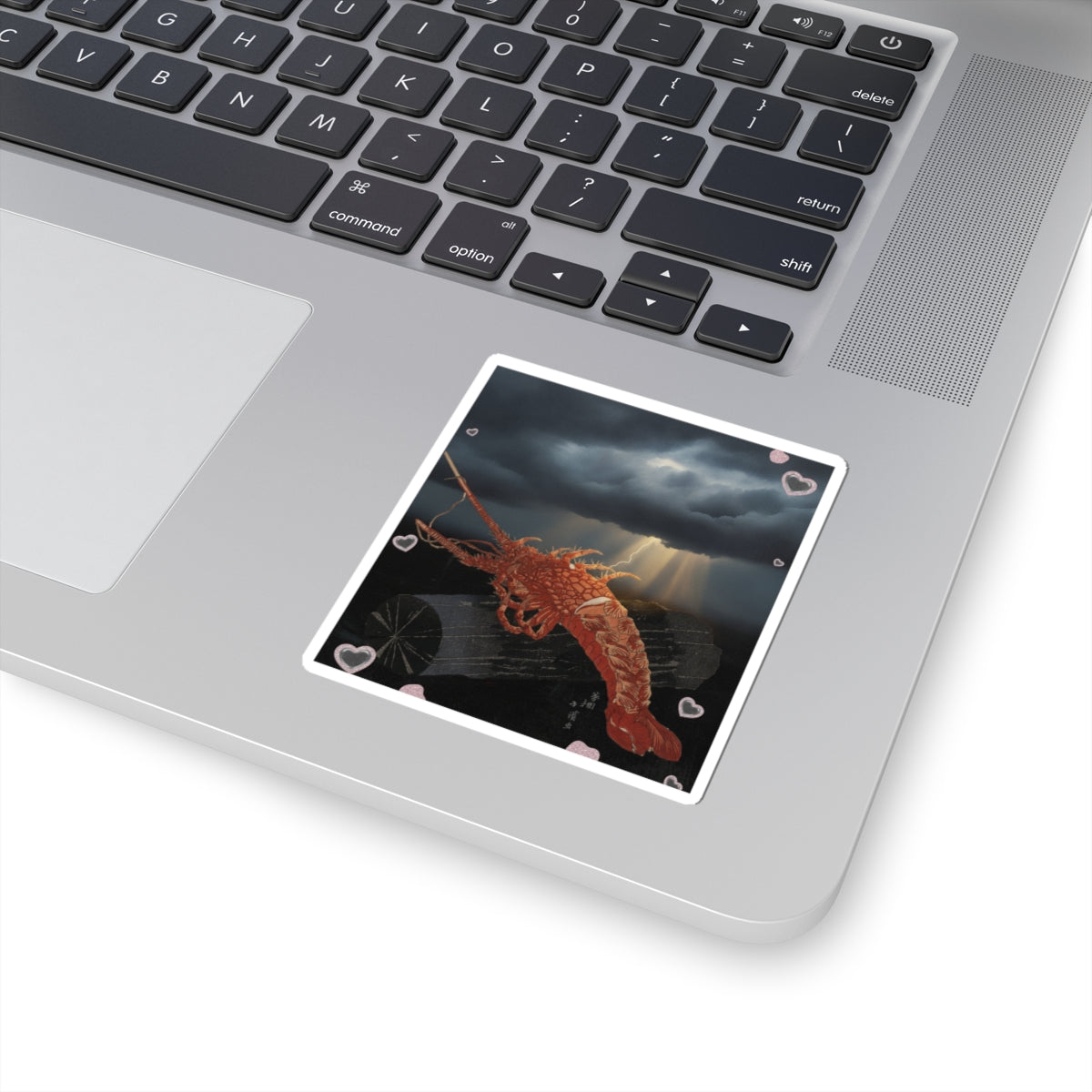 Dramatic Storm — Lobster On A Piece Of Charcoal — Kiss-Cut Sticker