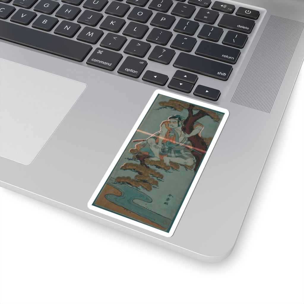 Cinematic — The Actor Otani Hiroemon Iii Watching From The Branches Of A Pine Tree Overhangi — Kiss-Cut Sticker